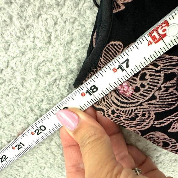 Vintage Y2K Slip Dress Beaded Fringe Tassels Whimsigoth Fairy 90s Dark - Picture 3 of 16